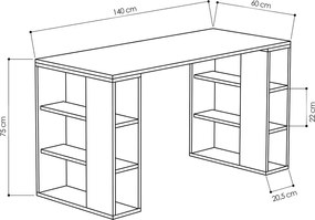 Γραφείο Colmar χρώμα λευκό 140x60x75εκ 140x60x75 εκ.
