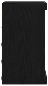 vidaXL Μπουφές με LED Φώτα Μαύρο Δρυς 41x37x67 εκ.