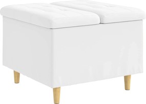 vidaXL Οθωμανικό αποθήκευσης Λευκός 60 x 60 x 45 cm Τεχνητό δέρμα
