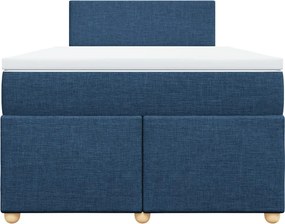 vidaXL Κρεβάτι Boxspring με Στρώμα Μπλε 120x190 εκ. Υφασμάτινο