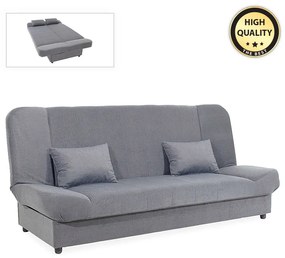 Kαναπές - κρεβάτι Tiko PLUS Megapap τριθέσιος με αποθηκευτικό χώρο και ύφασμα σε γκρι 200x90x96εκ.