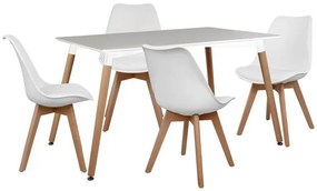 Σετ τραπεζαρίας C10193.01 5τμχ με Τραπέζι MINIMAL 120x80x73εκ. &amp; Καρέκλες VEGAS Λευκές
