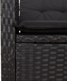 vidaXL Σετ Τραπεζαρίας Κήπου 5 Τεμαχίων Μαύρο Συνθ. Ρατάν με Μαξιλάρια