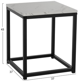 Ζιγκον Grelay 2 Τεμ Mdf Όψη Μαρμάρου &amp; Μέταλλο 45Χ45Χ50εκ. &amp; 37Χ37Χ43 Εκ.