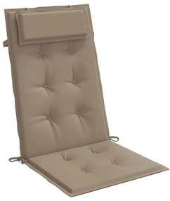 Μαξιλάρια Καρέκλας με Πλάτη 2 τεμ. Taupe από Ύφασμα Oxford - Μπεζ-Γκρι