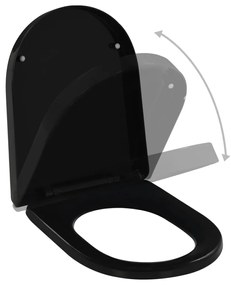 vidaXL Κάλυμμα Λεκάνης με Soft Close &amp; Quick Release Μαύρο