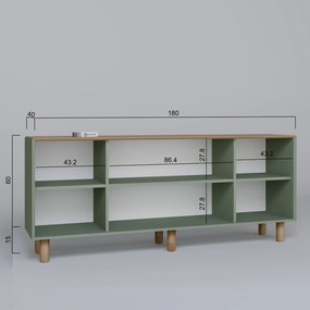 Κονσόλα Πράσινο CLAGRA 180x40x75