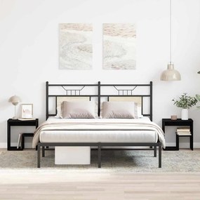 vidaXL Κομοδίνα 2 τεμ Μαύρο Δρυς 40x30x40 εκ Σαουνά ξύλο