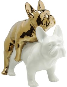 Διακοσμητικό Love Dogs Χρυσό/Άσπρο Πορσελάνη 10,8x19,5x17,2 εκ - Χρυσό