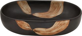 vidaXL Νιπτήρας Οβάλ Μαύρος 59x40x14 εκ. Κεραμικός