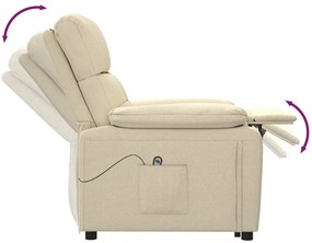 vidaXL Πολυθρόνα με Ανύψωση Κρεμ Υφασμάτινη