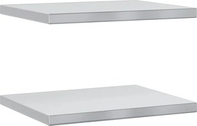 vidaXL Ράφια Τοίχου 2 τεμ. Ασημί 50x40 εκ. Ανοξείδωτο Ατσάλι
