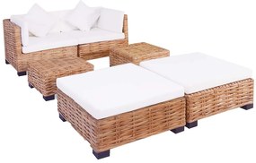 vidaXL Σετ Καναπέ 16 Τεμαχίων από Γνήσιο Ρατάν