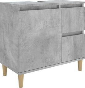 vidaXL Ντουλάπι Μπάνιου Γκρι Σκυροδέματος 65x33x60 εκ. Επεξ. Ξύλο