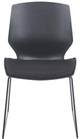 Καρέκλα επισκέπτη Genuine PP-PU σε μαύρη απόχρωση με μαξιλάρι 47x52x85εκ 47x52x85 εκ.