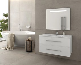 Drop Torino 90 White 2  MDF - Επιπλο Μπανιου με Νιπτήρα &amp; Καθρέπτη Led