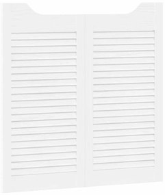 vidaXL Ανοιγόμενες πόρτες Louvred Design 2 ζευγών Λευκό 80x80 cm