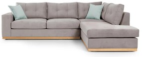 Γωνιακός καναπές αριστερή γωνία Boston pakoworld ύφασμα elephant-ciel 280x225x90εκ