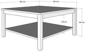 ΤΡΑΠΕΖΑΚΙ ΣΑΛΟΝΙΟΥ RUSTIC MEGAPAP ΧΡΩΜΑ ΛΕΥΚΟ 80X80X40ΕΚ.