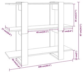 Βιβλιοθήκη/Διαχωριστικό Χώρου Γκρι Sonoma 100 x 30 x 87 εκ. - Γκρι