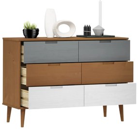vidaXL Συρταριέρα MOLDE Καφέ 113 x 40 x 80 εκ. από Μασίφ Ξύλο Πεύκου