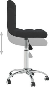 vidaXL Καρέκλα Τραπεζαρίας Περιστρεφόμενη Μαύρη Υφασμάτινη