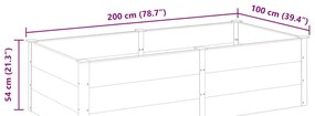 vidaXL Ζαρντινιέρα Υπερυψωμένη Γκρι 200 x 100 x 54 εκ. από WPC