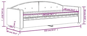 Καναπές Κρεβάτι με Στρώμα μαύρο 80 x 200 εκ. Βελούδινος - Μαύρο