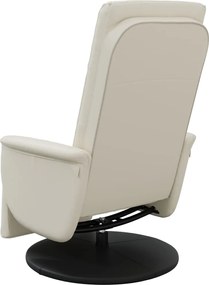 vidaXL Πολυθρόνα Ανακλινόμενη με Υποπόδιο Κρεμ από Συνθετικό Δέρμα