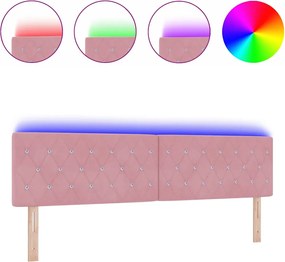 vidaXL LED κεφαλάρι με φώτα λωρίδας LED Ροζ 180 cm Πολυεστέρας