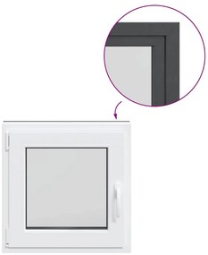 vidaXL Παράθυρο Υπογείου "RISOR" 50x50 εκ. Ανακλινόμενο & Περιστρεφόμενο DIN Αριστερό Ανθρακί