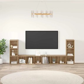 vidaXL Σετ επίπλου τηλεόρασης 4 pcs Artisan Oak Επεξεργασμένο ξύλο