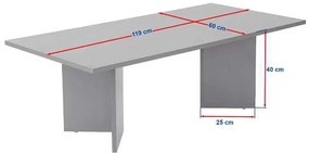 Τραπεζάκι σαλονιού Sabin Megapap χρώμα μαύρο 119x60x40εκ.