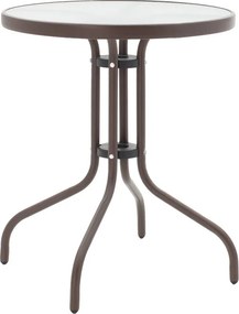 Τραπεζαρία Watson-Sussie pakoworld μέταλλο καφέ-γυαλί Φ60x70εκ