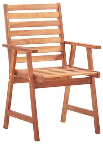 Καρέκλες Τραπεζαρίας Εξ. Χώρου 8 τεμ. Ξύλο Ακακίας με Μαξιλάρια - Κόκκινο