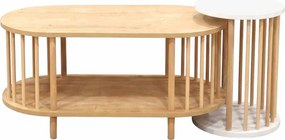 Σετ Τραπεζιών Σαλονιού Sapphire Δρυς / Λευκό LUDALA 90x45x43