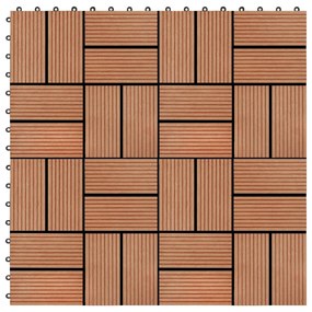 vidaXL Πλακάκια Deck 11 τεμ. Χρώμα Teak 30 x 30 εκ. 1 μ² από WPC