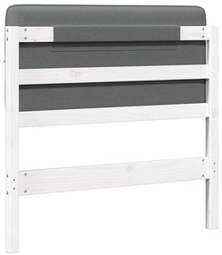 vidaXL Ταπετσαρισμένο κεφαλάρι Λευκό και Ανοιχτό Γκρι 80 cm