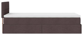 Οθωμανικό κρεβάτι με στρώμα Σκούρο καφέ 80x200cm ύφασμα 3311417