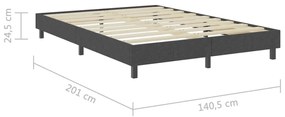 Πλαίσιο Κρεβατιού Boxspring Γκρι 140 x 200 εκ. Υφασμάτινο - Γκρι