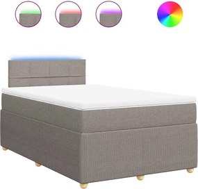 vidaXL Κρεβάτι Boxspring με Στρώμα Taupe 120x190 εκ. Υφασμάτινο