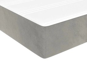vidaXL Στρώμα με Pocket Springs Ανοιχτό Γκρι 100x200x20 εκ. Βελούδινο