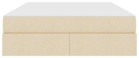 vidaXL Κρεβάτι με αποθηκευτικό χώρο και στρώμα Κρεμ 140 x 200 cm