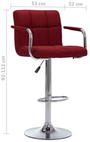 vidaXL Καρέκλα Μπαρ Μπορντό Υφασμάτινη