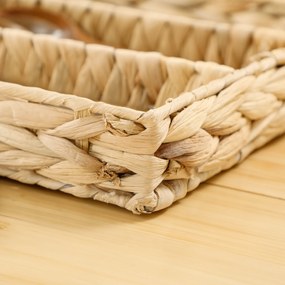 HOMCOM Σετ 2 Καλαθιών Αποθήκευσης με Διαμερίσματα για Οργάνωση Αντικειμένων, για Σαλόνι, Κουζίνα, Υπνοδωμάτιο