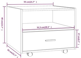 Τραπεζάκι Σαλονιού Καφέ Δρυς 55x55x40 εκ. Επεξεργασμένο Ξύλο - Καφέ