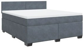 ΚΡΕΒΑΤΙ BOXSPRING ΜΕ ΣΤΡΩΜΑ ΣΚΟΥΡΟ ΓΚΡΙ 180X200 ΕΚ. ΒΕΛΟΥΔΙΝΟ 3288673