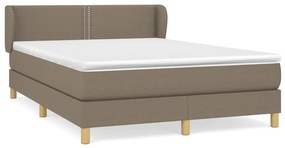 Κρεβάτι Boxspring με Στρώμα Taupe 140x200 εκ. Υφασμάτινο - Μπεζ-Γκρι