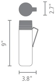 Μπουκάλι Brabantia Make&Take 1006278, 500 ml, Με σουρωτήρι, Προστασία από διαρροές, Μεγάλο άνοιγμα, Σκούρο γκρι/διαφανές