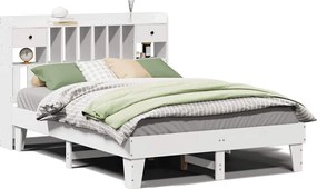 vidaXL Σκελετός Κρεβ. Χωρίς Στρώμα Λευκό 140x200 εκ Μασίφ Πεύκο